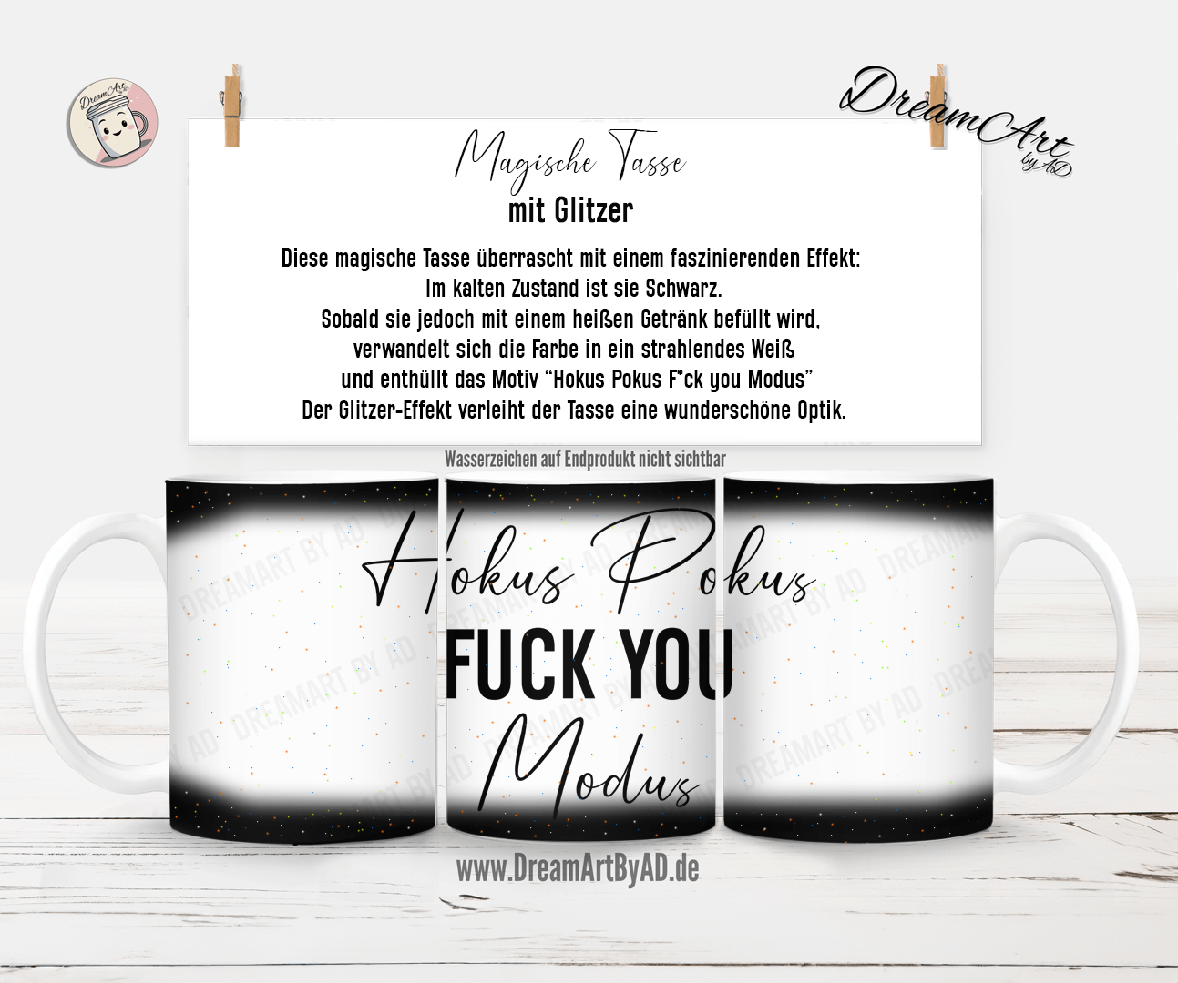 Tasse mit Thermoeffekt - F*CK You Modus