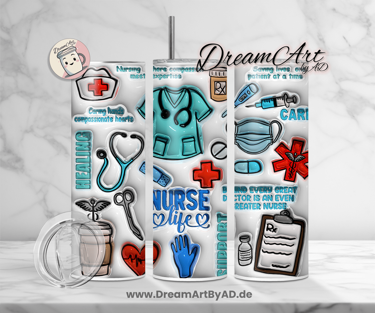 Thermobecher Krankenschwester 3D