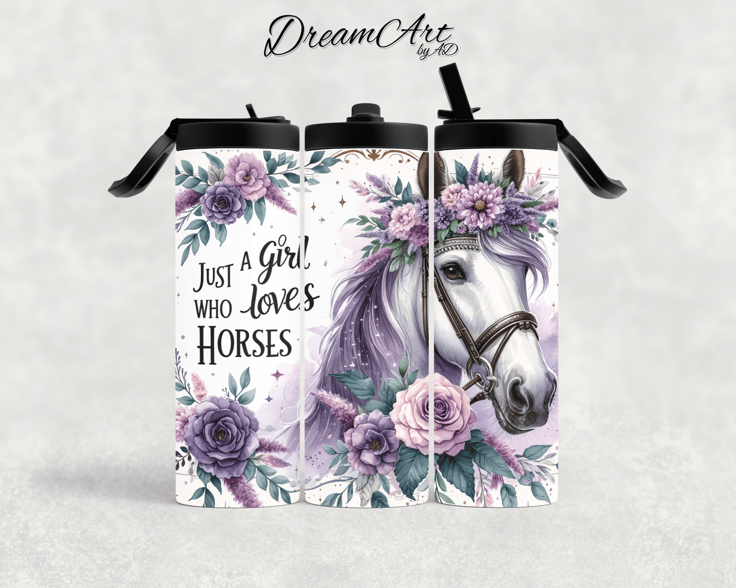 Thermobecher Pferd/Blumen/Girl