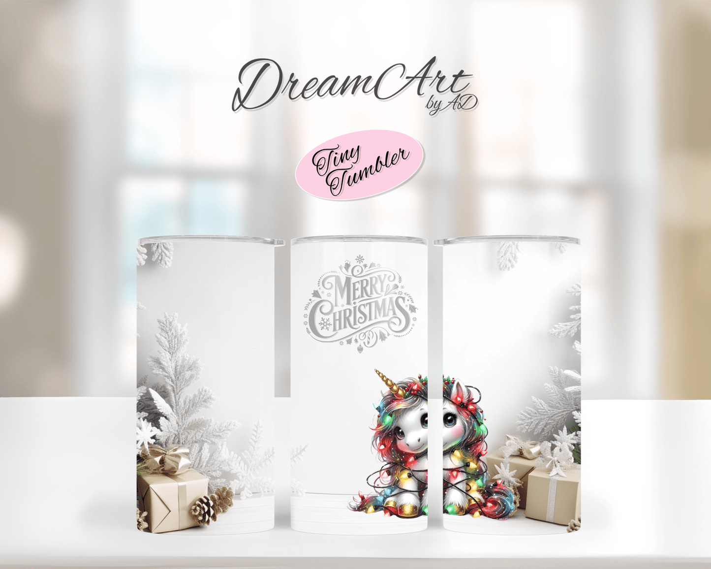 TinyTumbler - süßes Einhorn mit Lichterkette
