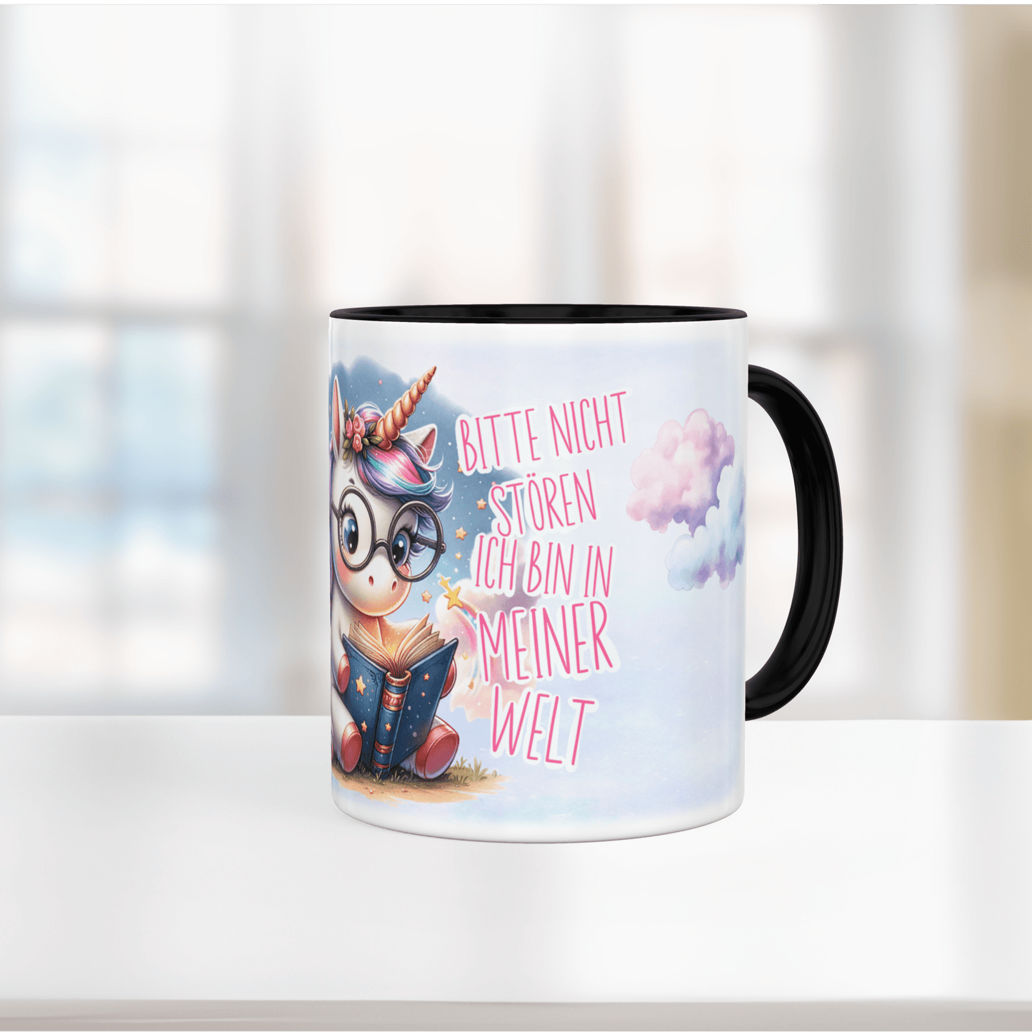 Tasse für Buchliebhaber - Einhorn verträumt