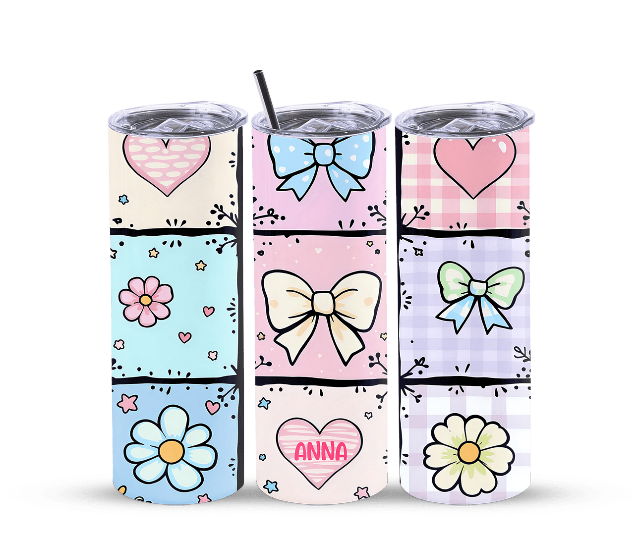 Thermobecher Blume/Schleife/Herz