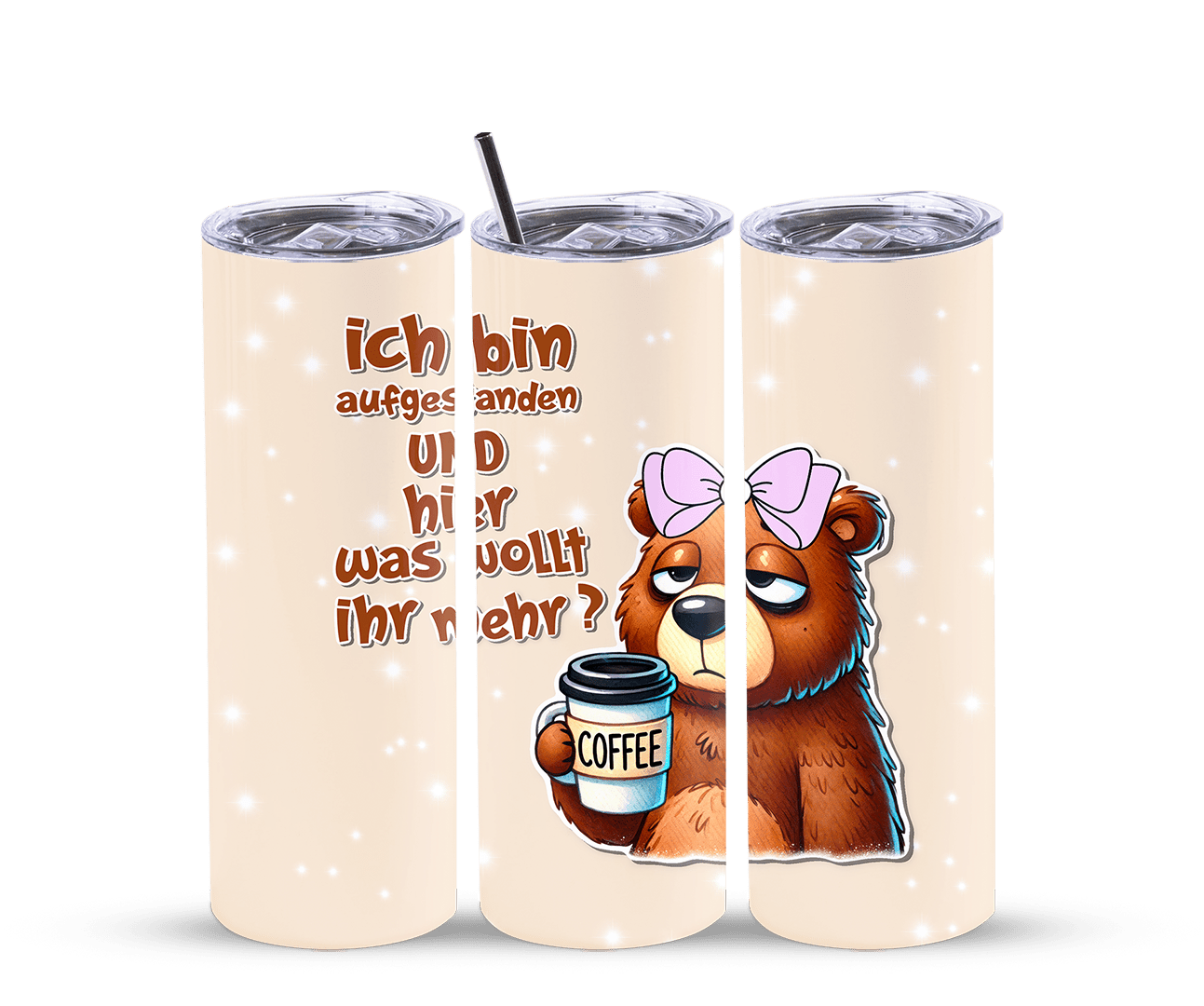 Thermobecher genervt am Morgen