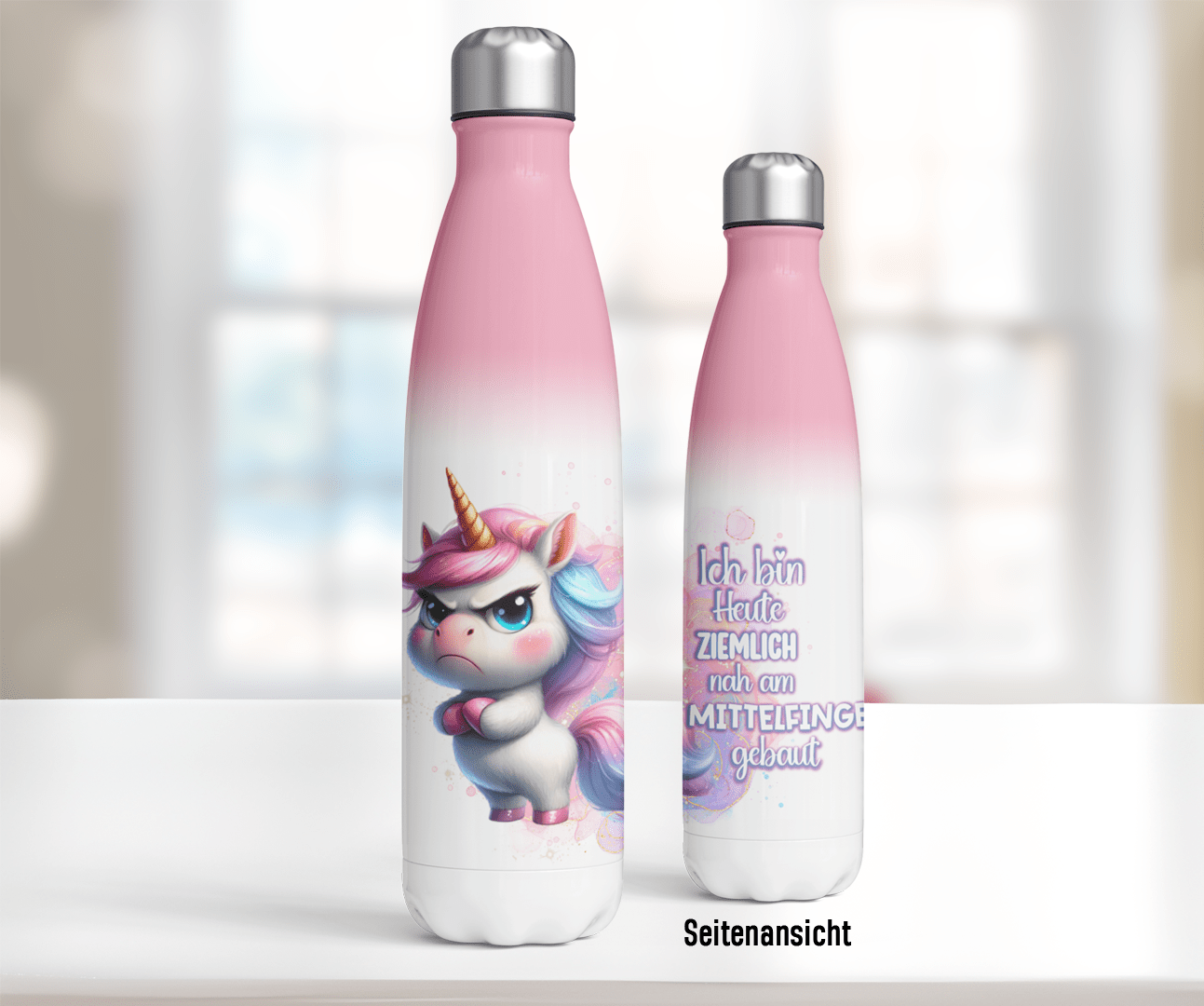 Trinkflasche grumpy Einhorn