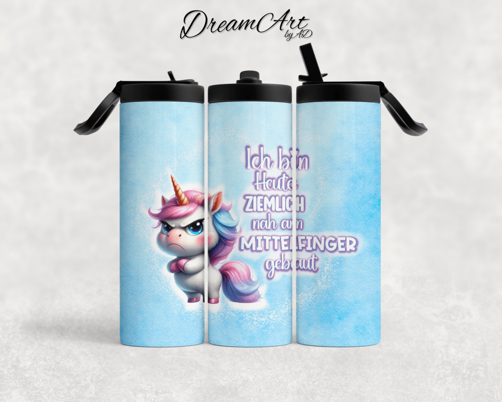 Thermobecher grumpy Einhorn (Blau)