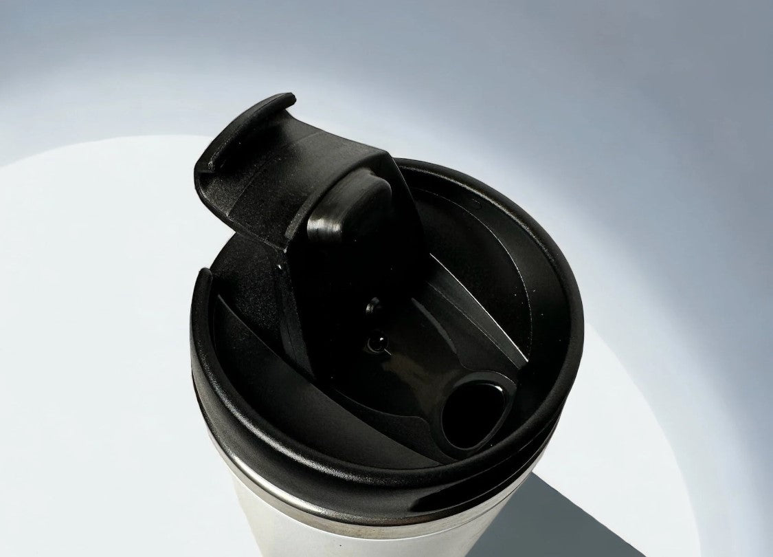 Letterlogo Thermobecher mit Schraubverschluss Aquarell-Optik