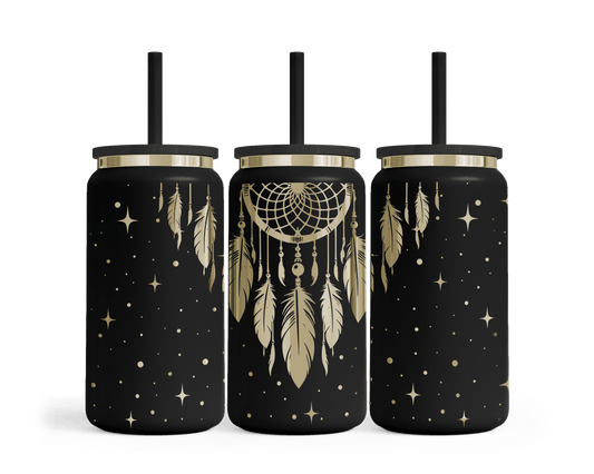 Trinkbecher mit Gravur - verträumtes Motiv - Schwarz