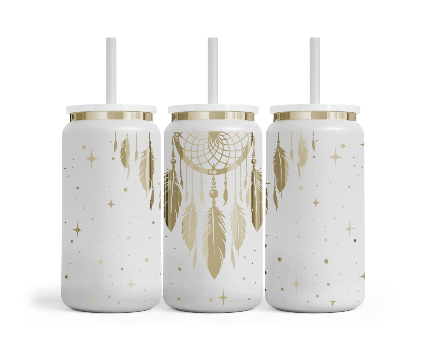 Trinkbecher mit Gravur - verträumtes Motiv - Weiß