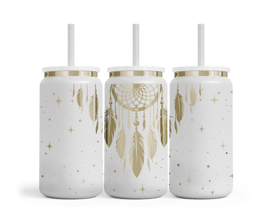 Trinkbecher mit Gravur - verträumtes Motiv - Weiß