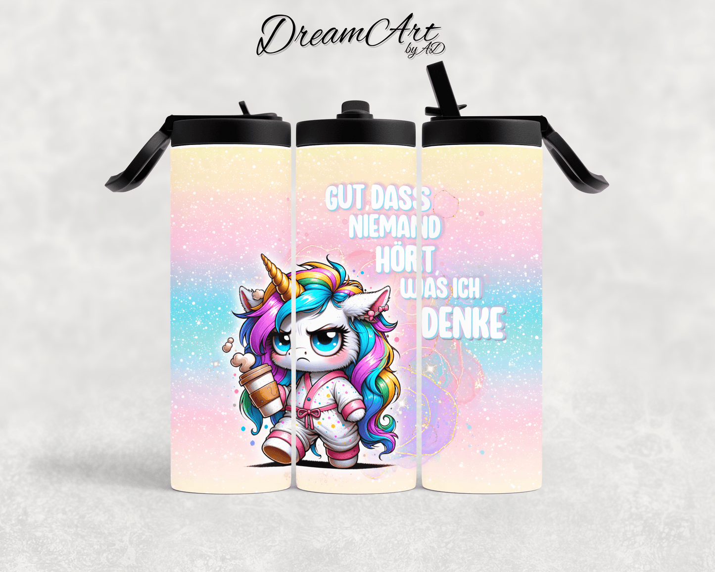 Thermobecher Einhorn denkt