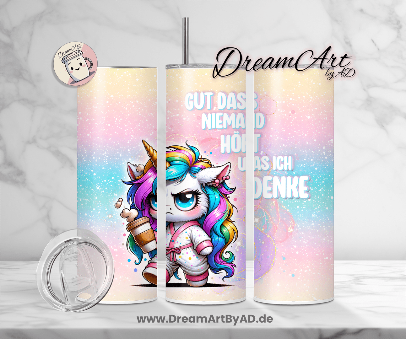 Thermobecher Einhorn denkt