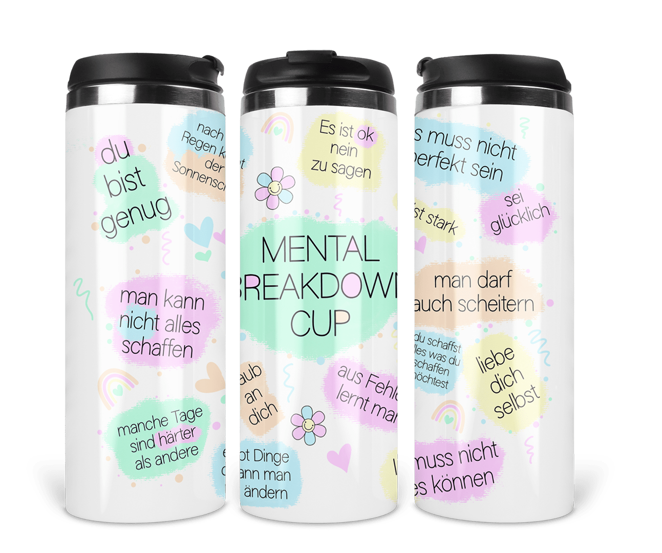 Thermobecher Mental Breakdown mit Schraubdeckel