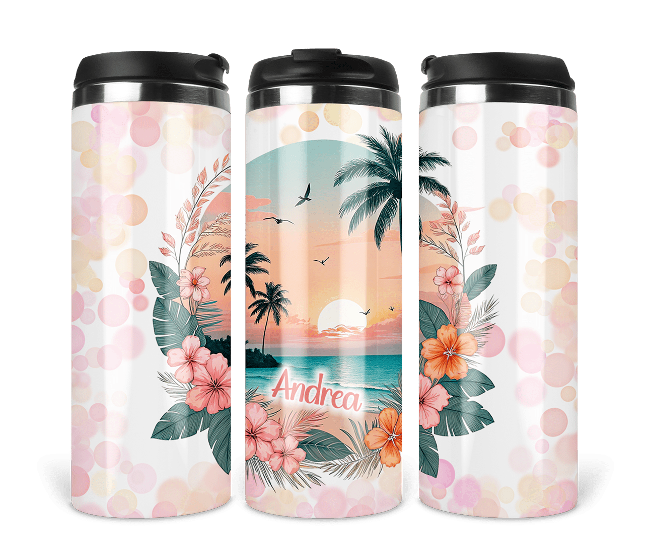 Thermobecher mit Schraubdeckel - Sonnenuntergang am Meer