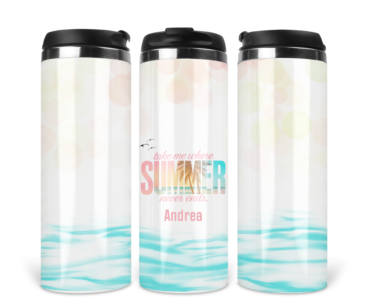 Thermobecher mit Schraubdeckel - Sommer am Meer