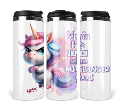 Thermobecher grumpy Einhorn mit Schraubdeckel