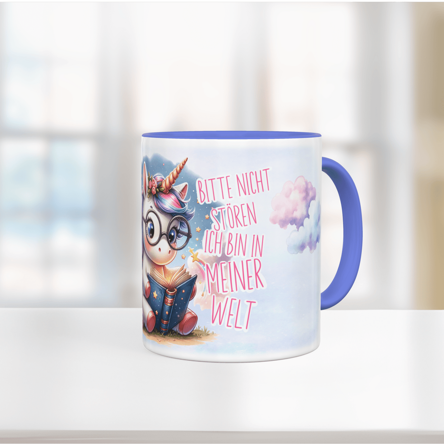 Tasse für Buchliebhaber - Einhorn verträumt
