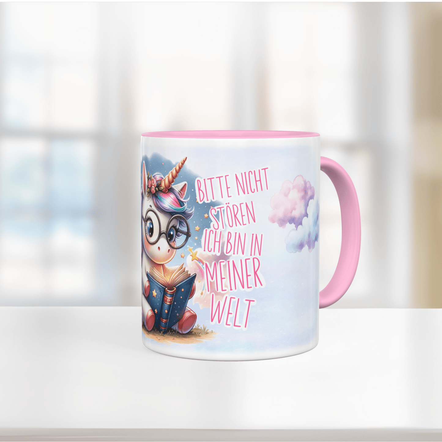 Tasse für Buchliebhaber - Einhorn verträumt