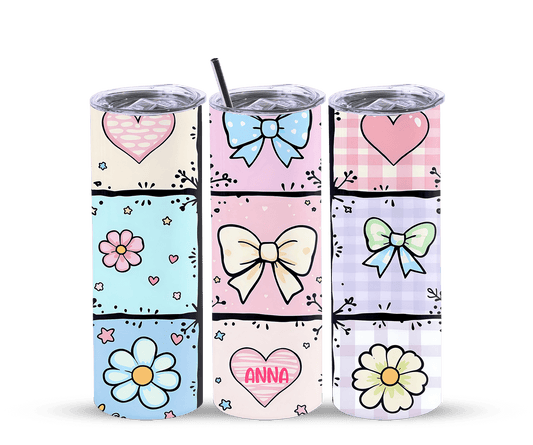 Thermobecher Blume/Schleife/Herz