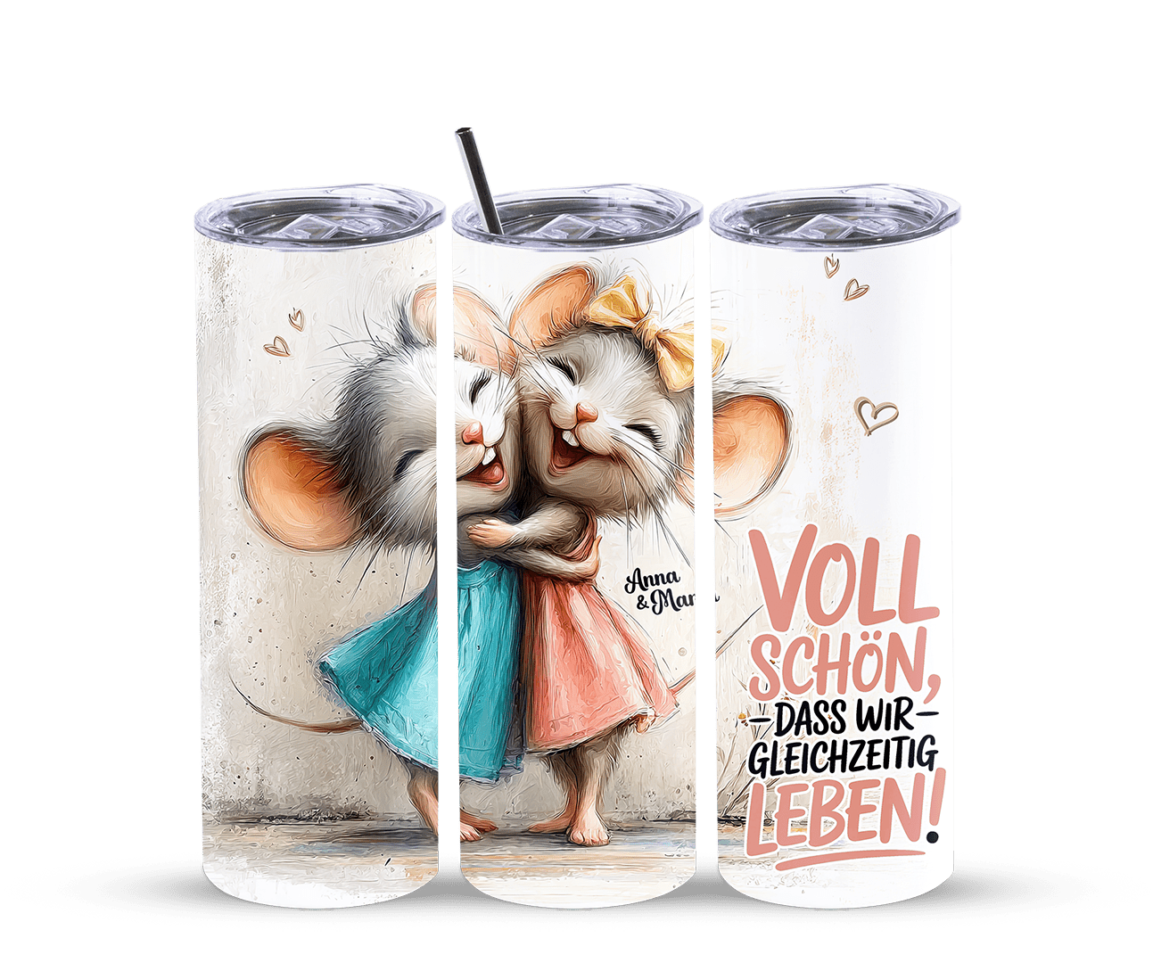 Thermobecher - süße Mäuse mit Spruch