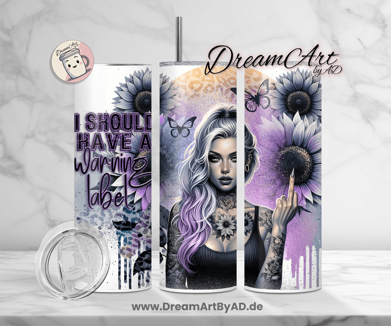 Thermobecher Bad Girl Warning