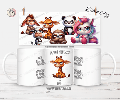 Tasse „ohne mich“